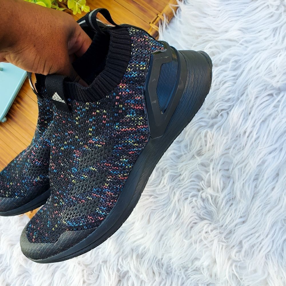 Adidas | Rapidarun Unisex  Black Slip-on with Multicolored Speckles - Picture 2 of 12